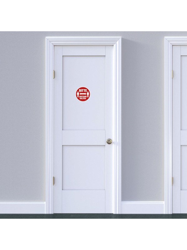 HERMA Informatielabel: Verplicht teken Houd afstand + tekst Ø 20 cm zelfklevend verwijderbaar