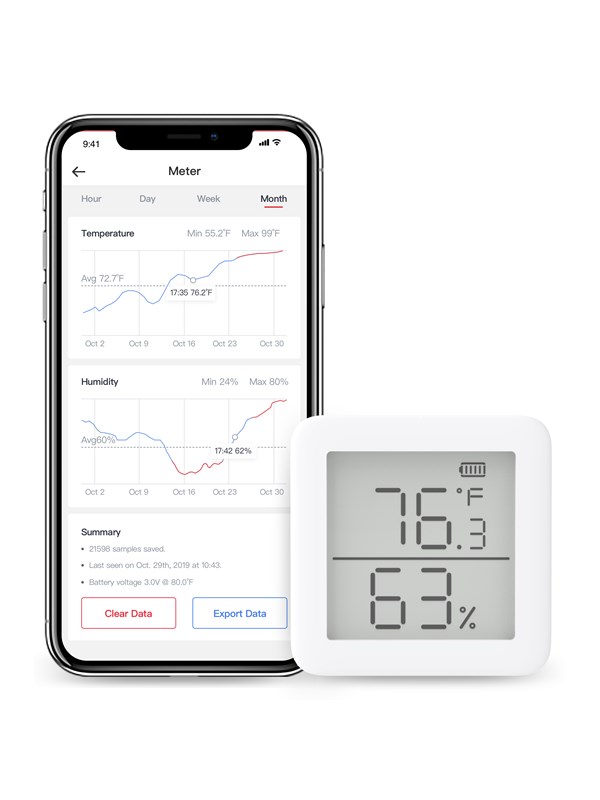 SwitchBot Thermometer - Thermometer en Vochtmeter - Smart home - Slim huis - Draadloze temperatuur meting