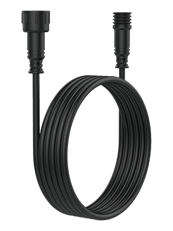 Deltaco 5-pins verlengkabel voor buitenverlichting, IP54, 10 m, zwart