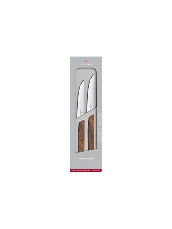 Victorinox Zwitsers Modern Steakmessenset - Notenhout, 2 stuks
