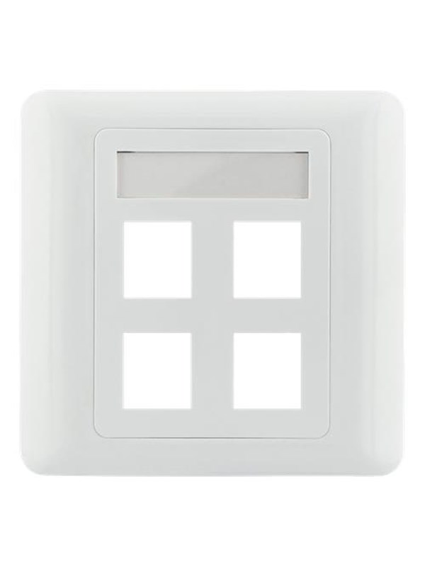 Deltaco VR-228 Flush mount for Keystone 4-Ports White