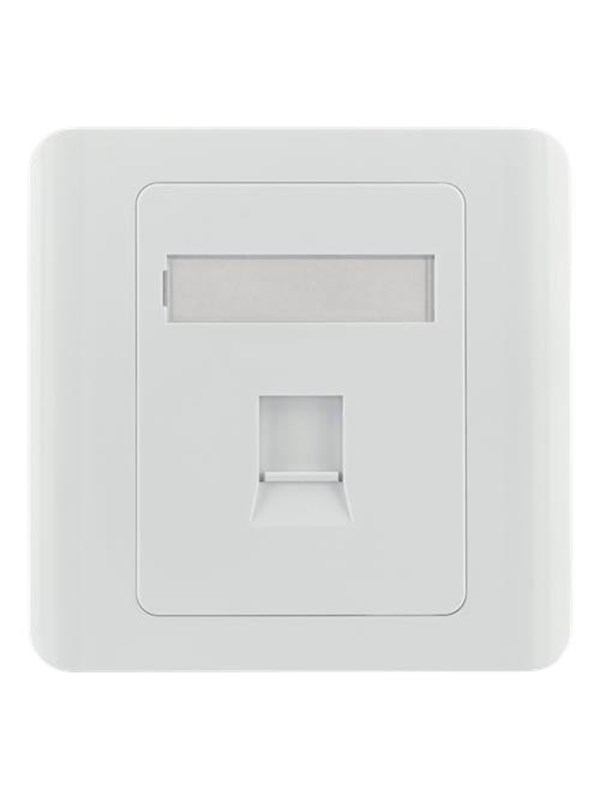 Deltaco VR-226 Flush mount for Keystone 1 port dust hatch white