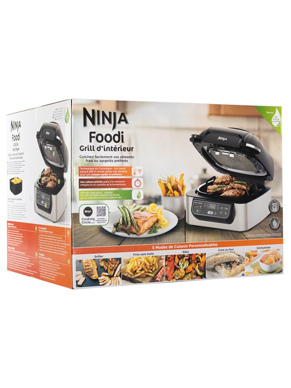 Ninja AG301EU - 2-in-1 Grill & Hetelucht Friteuse 5,7 liter - Grijs/Zwart