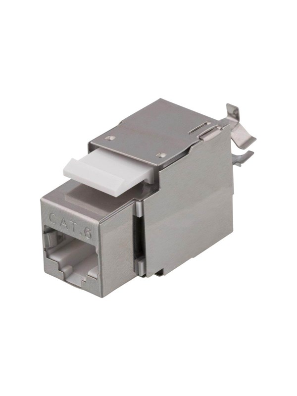Deltaco MD-119 Keystone Jack CAT6 White/Metal