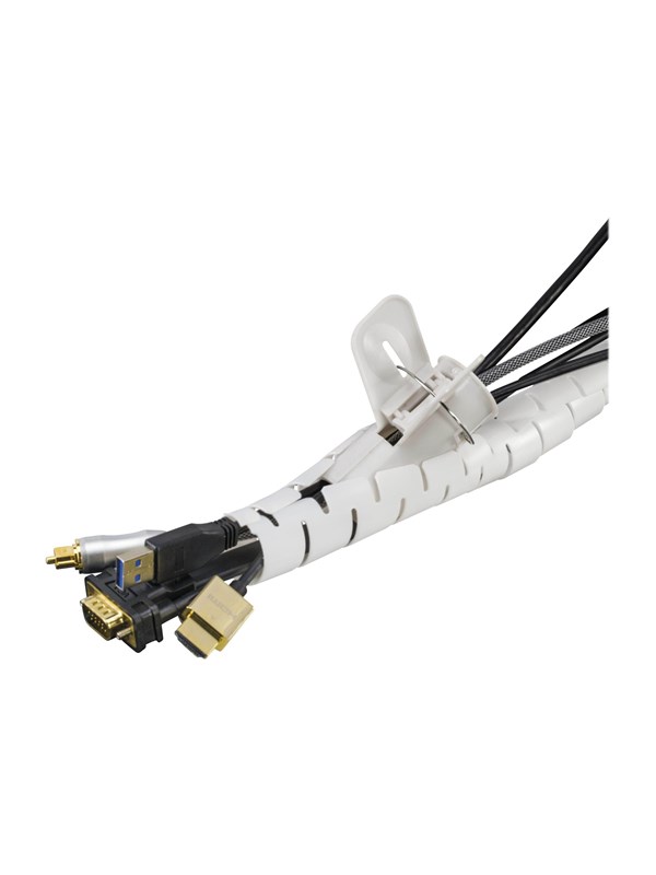 Deltaco Nylon cable shields 20m white