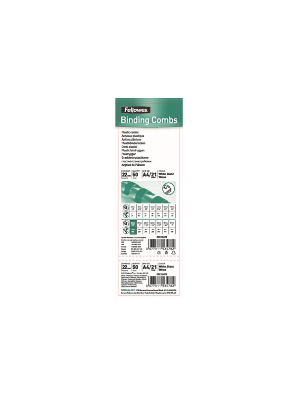Fellowes - 50 pcs. - plastic binding comb