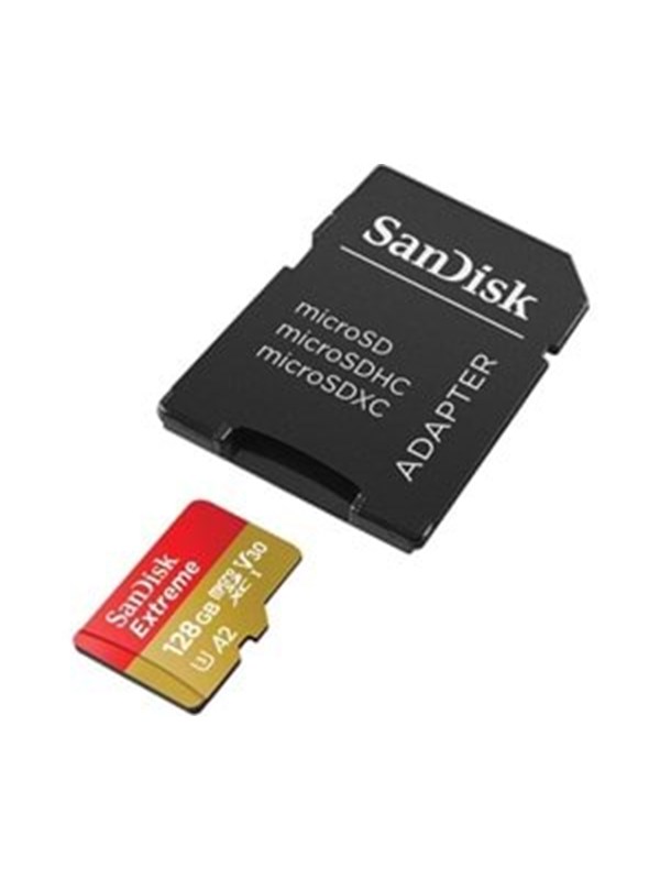 SanDisk Extreme microSDXC-kaart 128 GB Class 10, UHS-I, v30 Video Speed Class Schokbestendig, Waterdicht