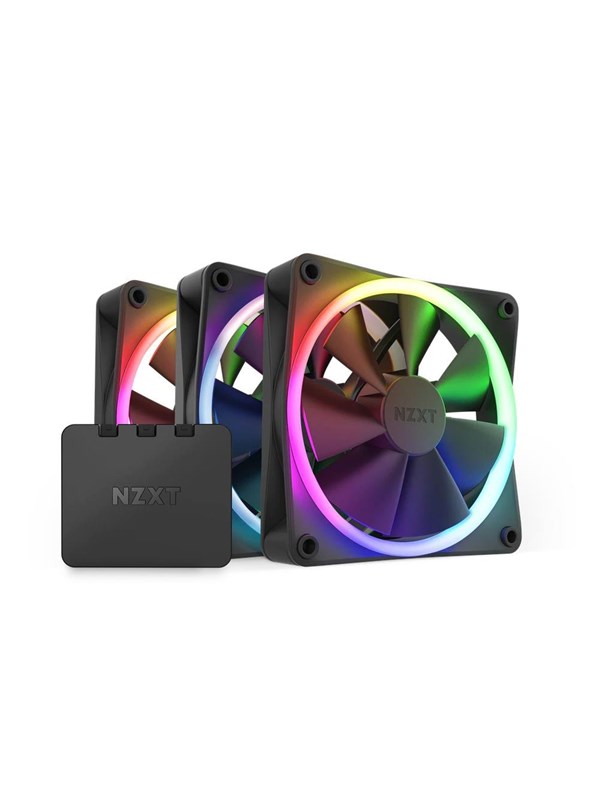 NZXT F120 RGB 3-pack & RGB Controller - Zwart - Case ventilator - 120mm - Zwart met RGB-licht - 28 dBA