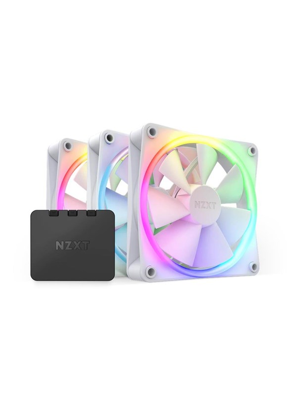 NZXT F120 RGB 3-pack & RGB Controller - Wit - Case ventilator - 120mm - Wit met RGB-licht - 28 dBA