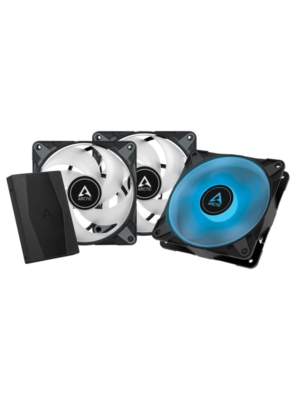 Arctic Case Acc P12 Fan 12cm PWM PST RGB Zwart 3-Pack - Case ventilator - 120mm - 0 dBA