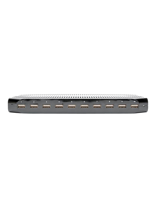 Tripp Lite 10-Port USB Charging Station with Adjustable Storage 12V 8A (96W) USB-oplader Output Schuko Stroom Cord Stroom AV / multimedia paneel - 10 x 4 pin USB Type A - 96 Watt