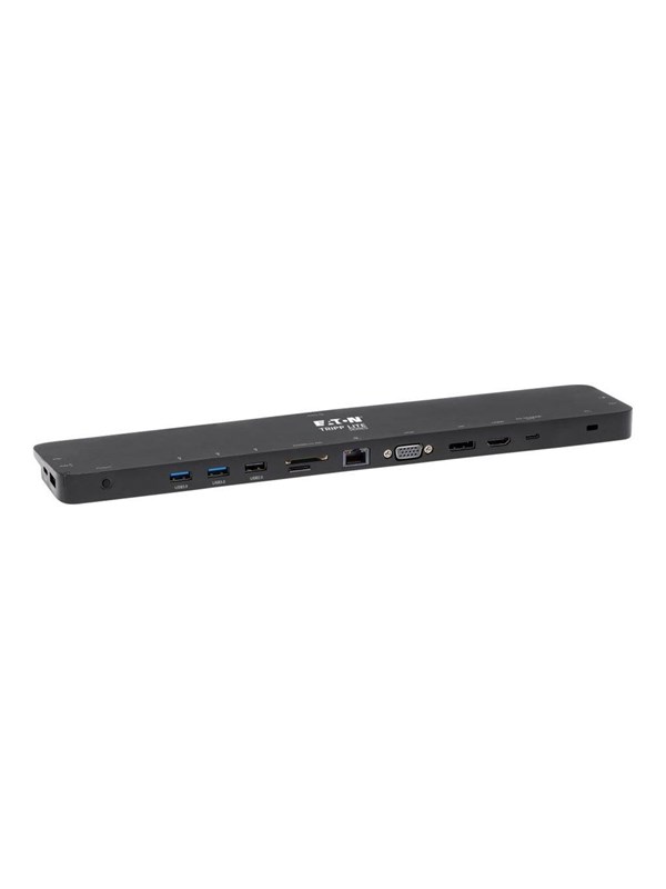 Tripp Lite Triple-Monitor USB C Dock USB C Docking Station with 4K HDMI & DisplayPort VGA - USB-A/C GbE 100W PD Black - docking station - USB-C 3.1 / Thunderbolt 3 - VGA HDMI DP - GigE