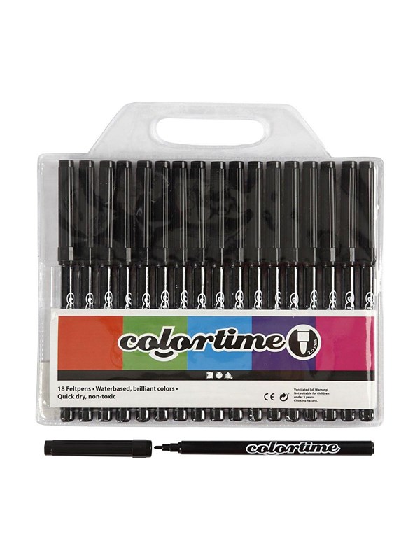 Colortime Stiften Lijndikte 2 Mm Zwart 18 Stuks