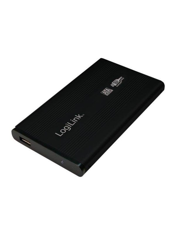 Behuizing 6.3cm (2,5") LogiLink USB 3.0/SATA zwart ALU zonder Voeding