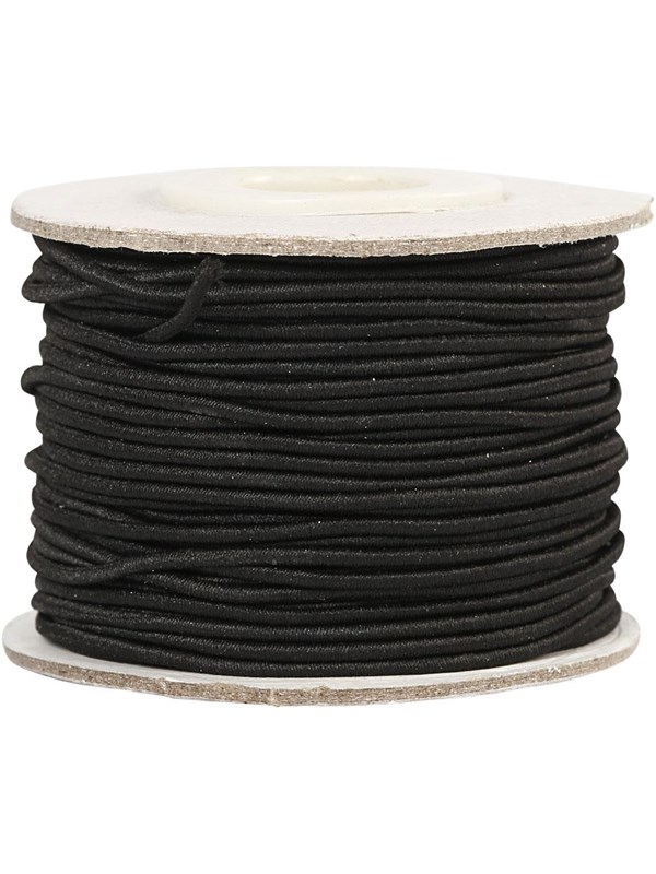 Creativ Company Elastic Thickness 1mm Zwart 25m