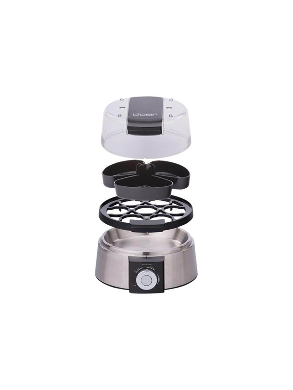 Cloer Eierkoker 6070 - egg boiler - Roestvrij Staal/zwart