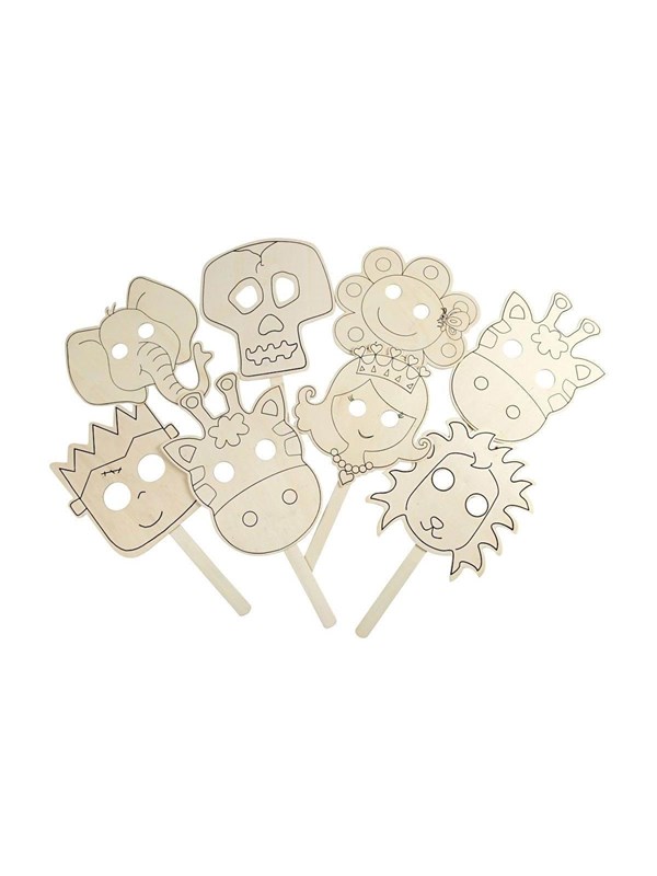 Maskers, b: 22 cm, triplex, 16 assorti, dikte 2