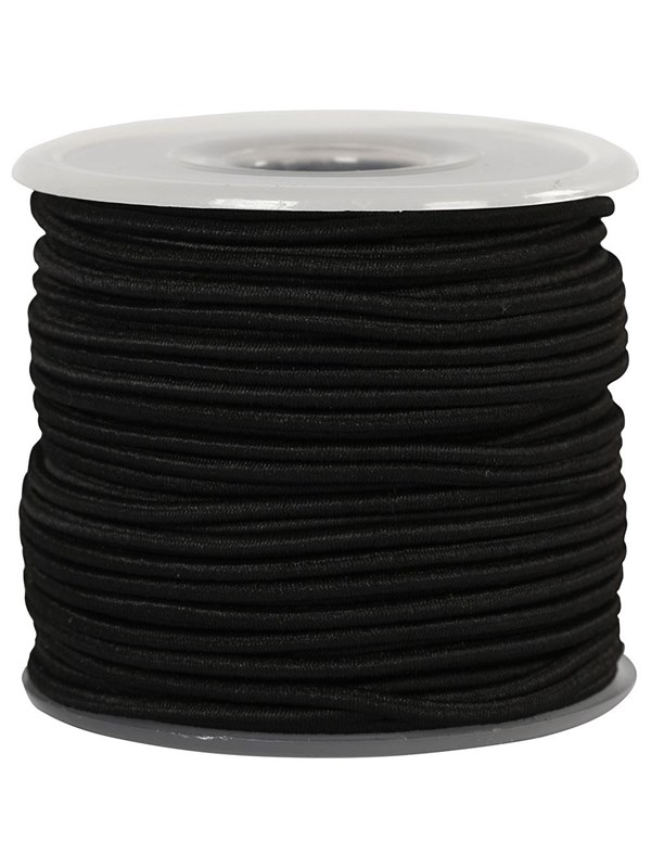Creativ Company Elastic Zwart 25m