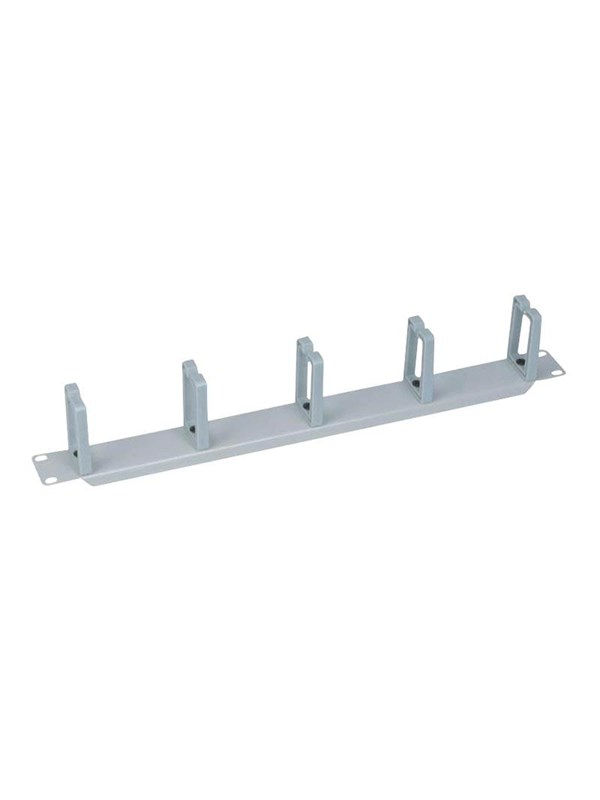 LogiLink 19" cable management bar 1U with 5 turnable Plastic brackets Grijs