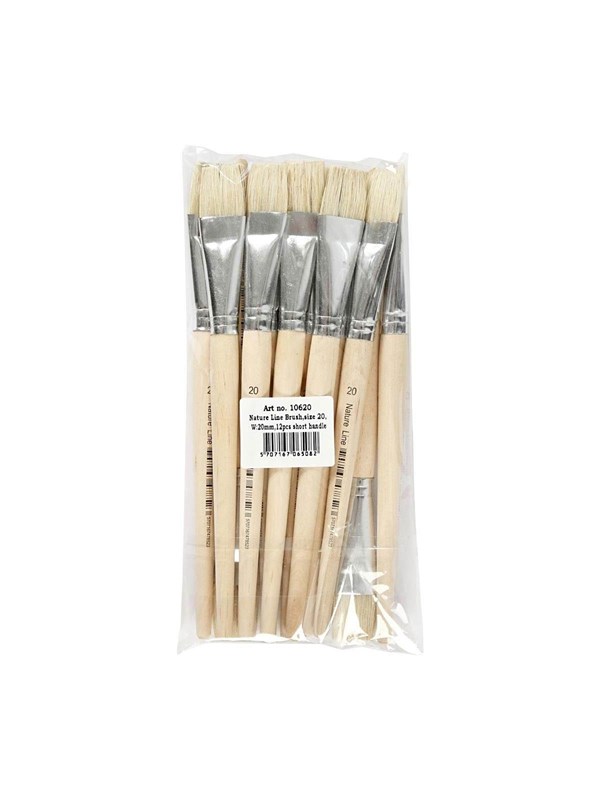 Creativ Company Wooden brushes - Nr. 20 Short handle 12pcs.