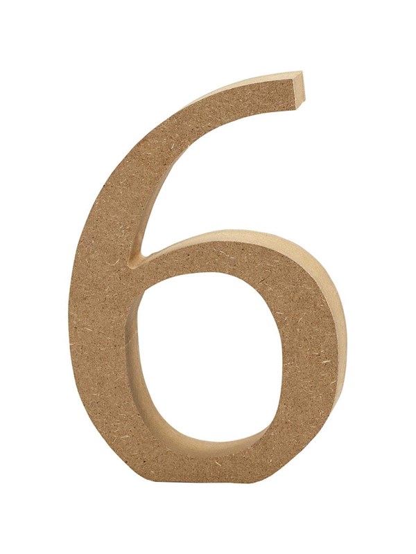 Creativ Company Nummer 6 MDF 8cm 1 stuk.