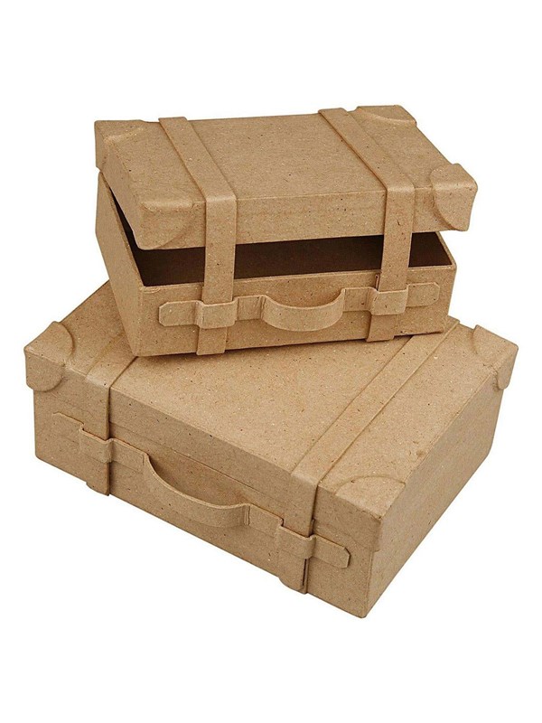 Creativ Company Papier-mache koffers Handgemaakte set van 2