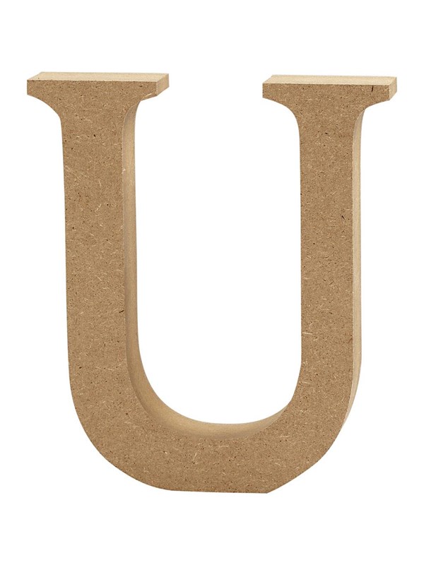 Creativ Company Letter U MDF 8cm 1 stuk.