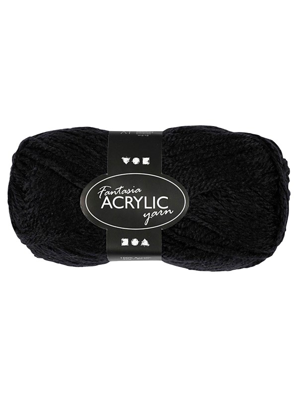 Creativ Company Acrylic yarn Zwart 50gr 80m