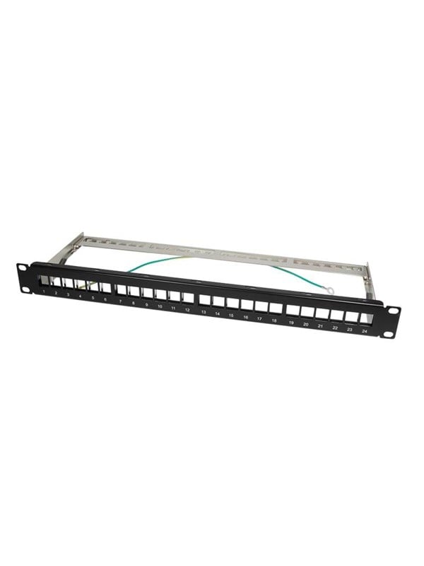 LogiLink 19" Patch panel for 24 keystone jacks 1U unloaded Zwart