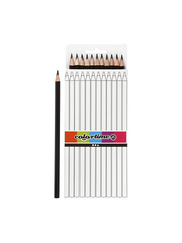 Creativ Company Triangular colored pencils - Zwart 12pcs.