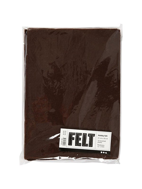 Creativ Company Hobby Felt Brown A4 10 Sheets