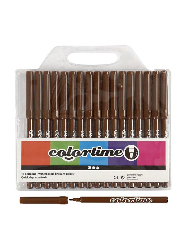 Colortime stift lijndikte: 2 mm bruin 18stuks