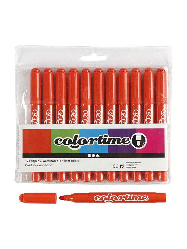Colortime stift, 5 mm lijn, donkeroranje, 12 stuks