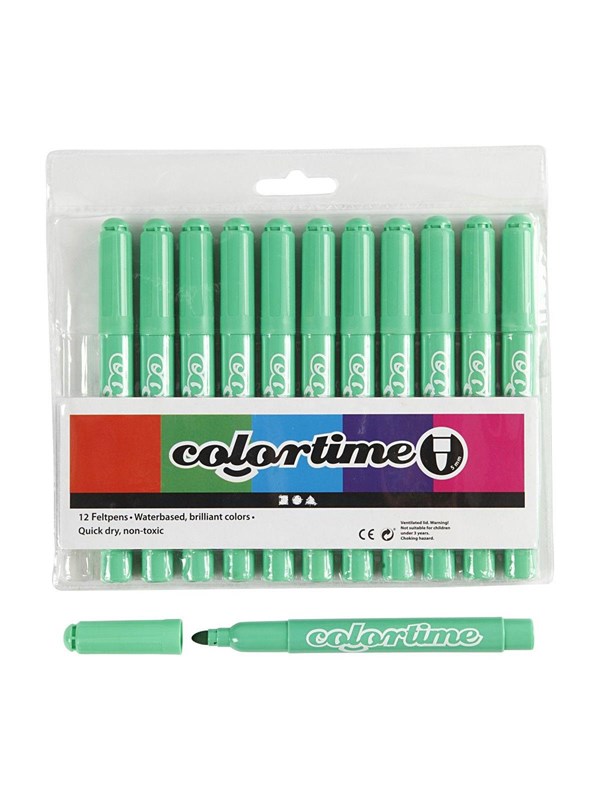 Colortime stift, 5 mm lijn, lichtgroen, 12 stuks