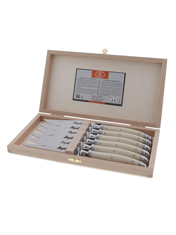 Jean Dubost Messen wit 2,5 mm, 6 stuks Laguiole