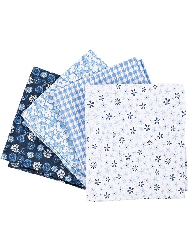 Creativ Company Patchwork Fabric Blauw 45x55cm 4pcs.