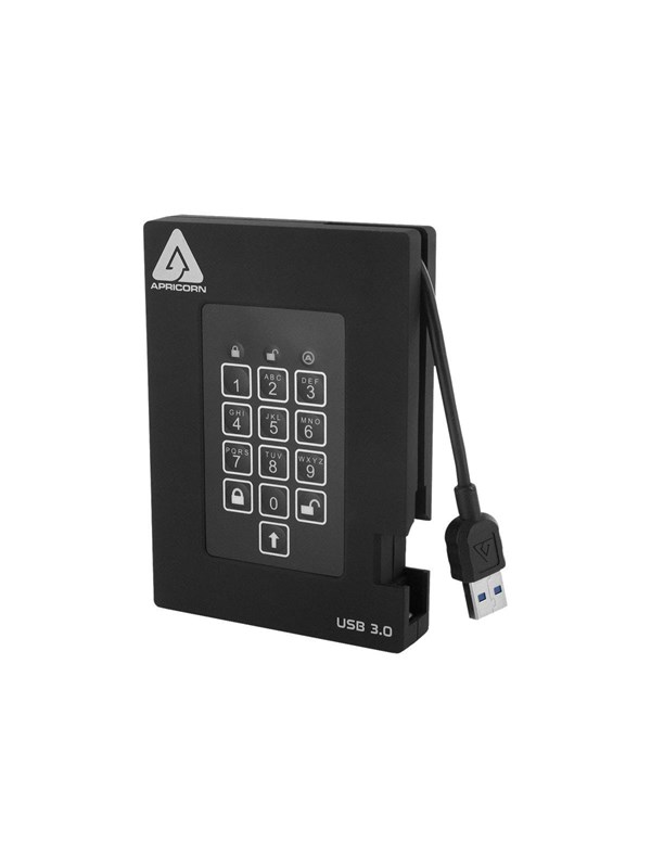 Apricorn Aegis Padlock Fortress - 1TB - External Hard drive - Black