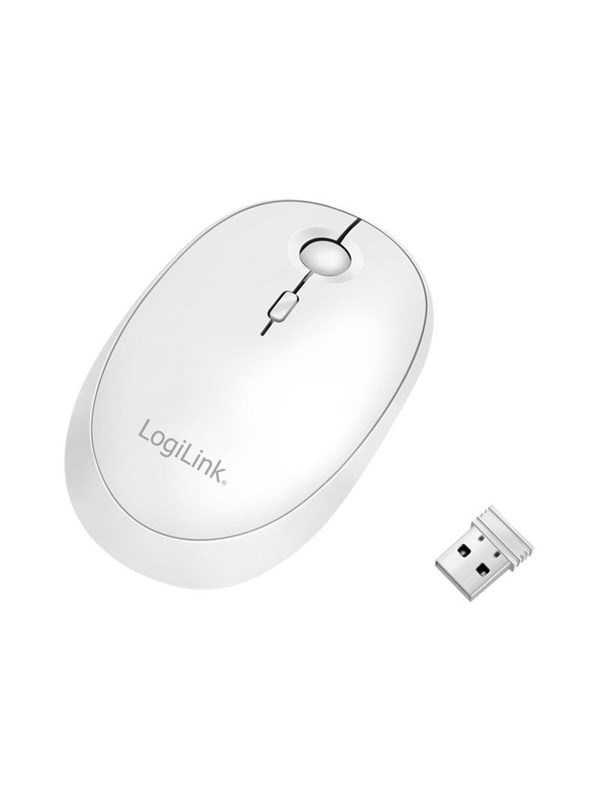 LogiLink Draadloos & Bluetooth dual Muis 2.4 GHz 800/1200/1600 dpi Wit - Muis - Optisch - Wit