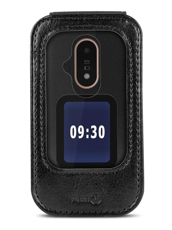 Doro, Hoesje geschikt voor Doro 6040 / 6060 / 7030 / 7080 - Leer & Anti-Shock, Zwart