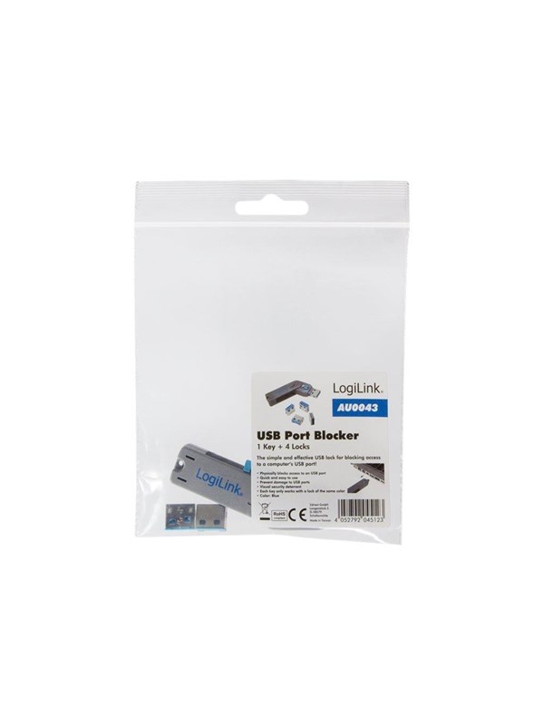 LogiLink USB-A poort blokkeerder (1x sleutel en 4x sloten)
