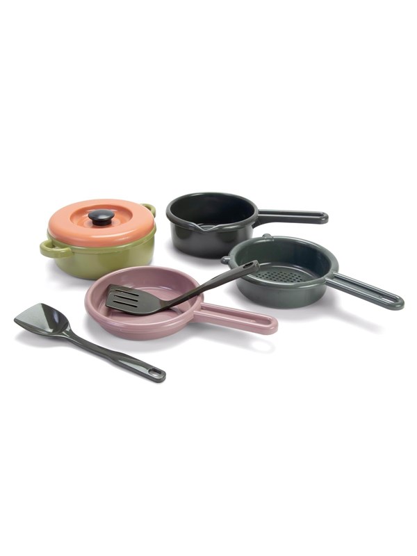 Dantoy Green Bean pannenset speelgoedkeuken 7-delig multicolor.