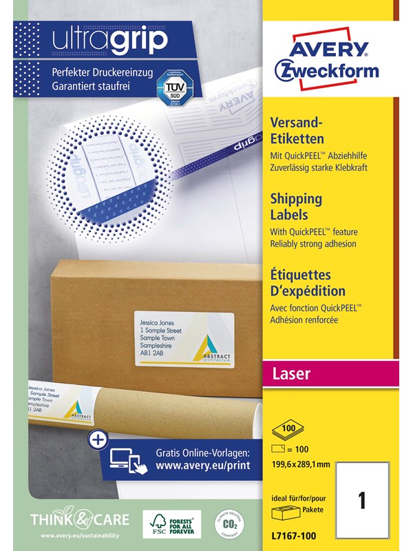 Avery Shipping labels for big parcels and pallets (UltraGrip)
