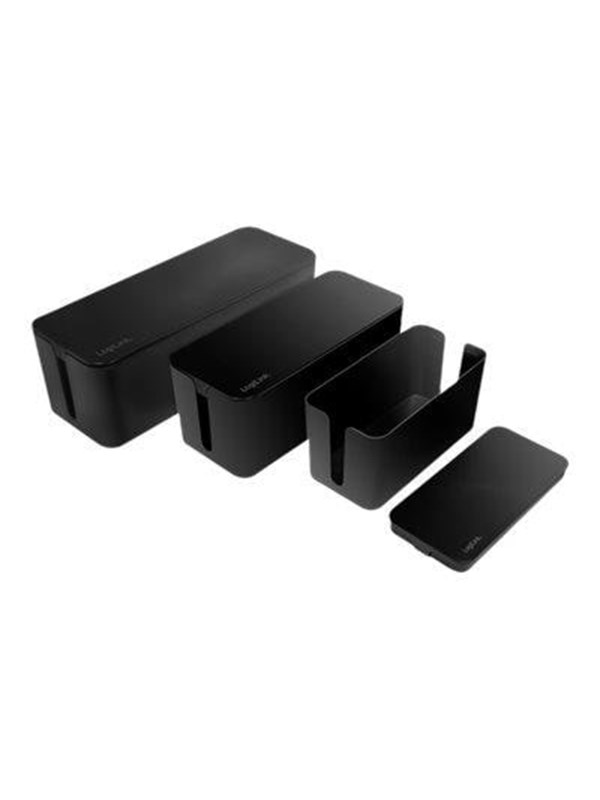 LogiLink Kabelbox-Set 3 maten zwart