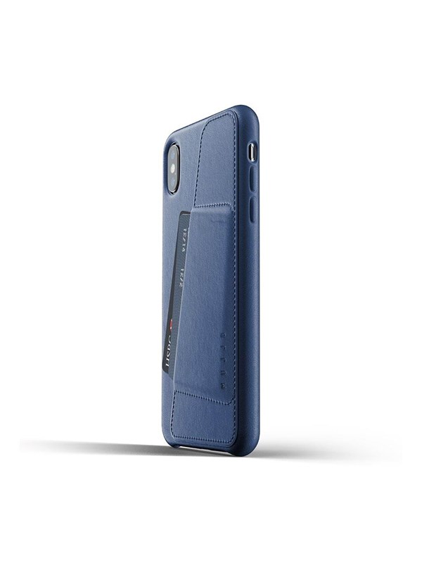 Mujjo - Full Leather Wallet iPhone XS Max | Blauw