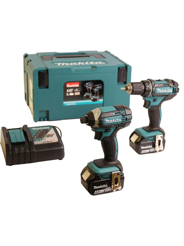 Makita DLX2127MJ Combiset - DDF482 18v Boor-/schroefmachine + DTD152 slagschroevendraaier 4,0 Ah accu (2 st), snellader, Mbox