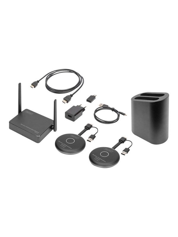 DIGITUS Draadloos Collaboration System - 2 Transmitters + 1 Ontvanger - Draadloos video/audio extender - 802.11a 802.11b/g/n 802.11ac