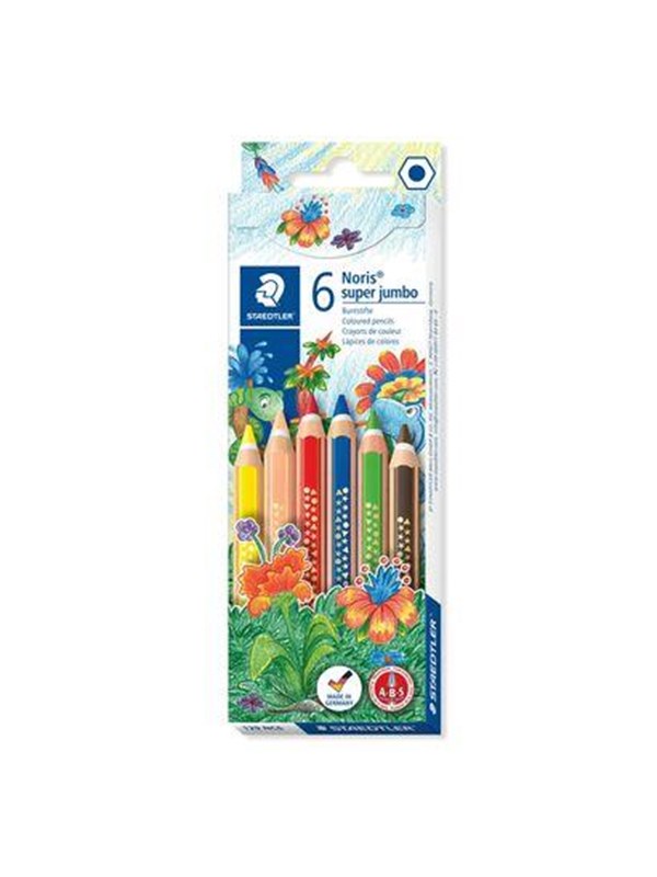 Staedtler Noris® super jumbo 129 6 coloured pencils assorted colours