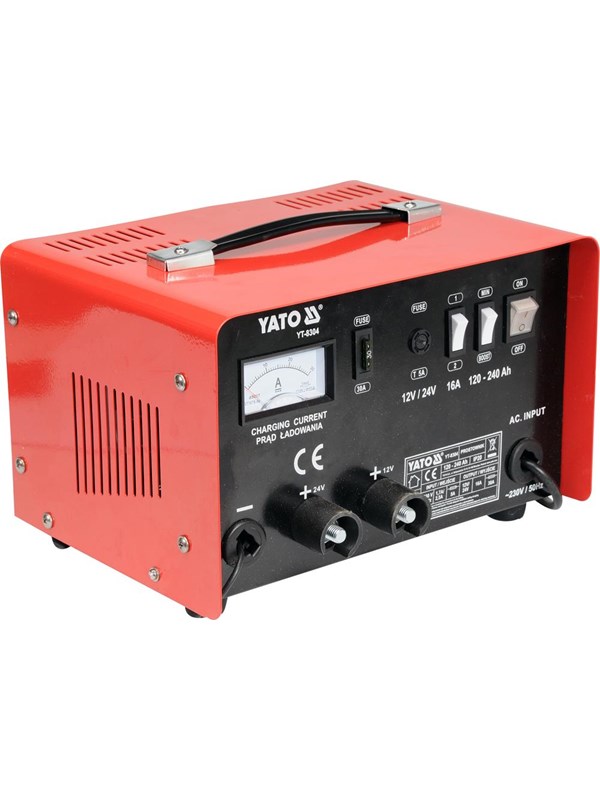 YATO PROSTOWNIK ZE WSPOMAGANIEM ROZRUCHU 16A 12V / 24V 120 - 240Ah