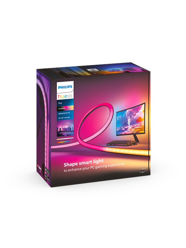 Philips Hue Play Gradient PC Lightstrip 32-34" + Hue Bridge: Hue Play Gradient PC Lightstrip 32-34" + Hue Bridge