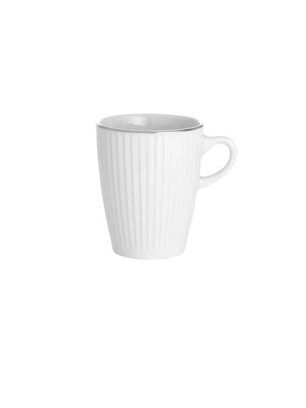 Pillivuyt Vienne geplooide mok 27 cl Wit/Platina